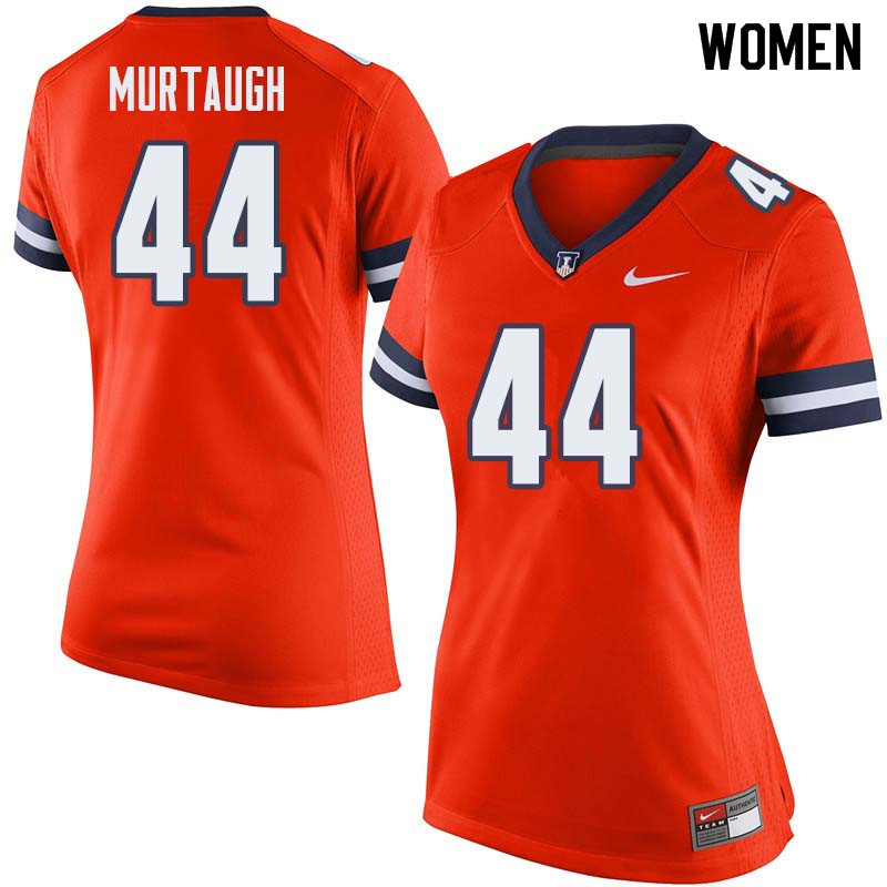 Women #44 Drew Murtaugh Illinois Fighting Illini College Football Jerseys Sale-Orange